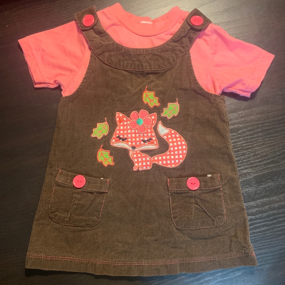 **5 for $20** Corduroy fox jumper